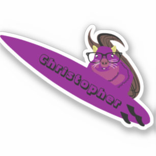 Sticker Naughty Squirrel #570 Surfing