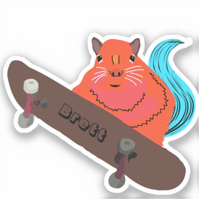 Sticker Naughty Squirrel #611 Brett Skateboard (Recto)