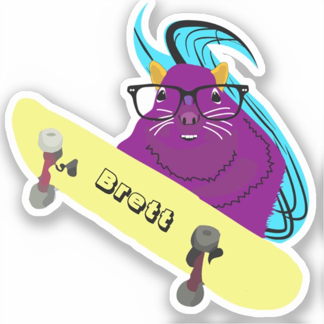 Sticker Naughty Squirrel #654 Brett Skateboard (Recto)