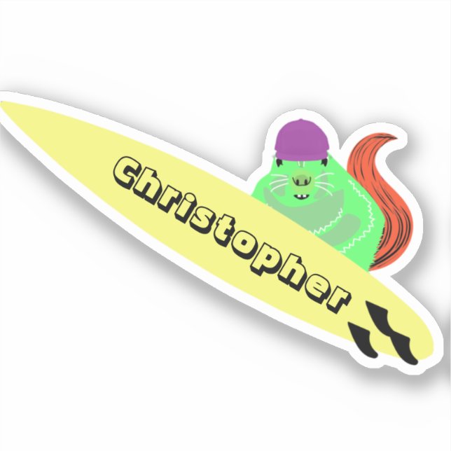 Sticker Naughty Squirrel #697 Surf (Recto)