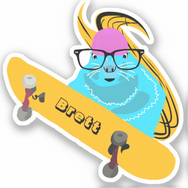Sticker Naughty Squirrel #703 Brett Skateboard (Recto)