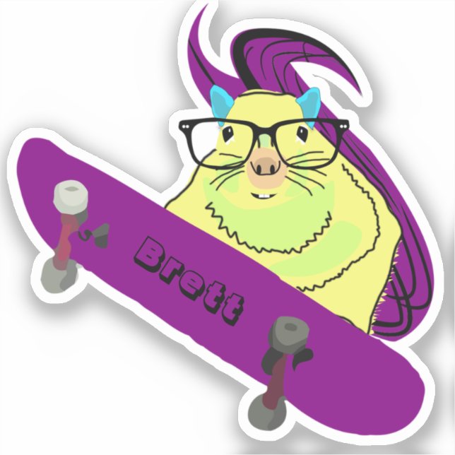 Sticker Naughty Squirrel #772 Brett Skateboard (Recto)