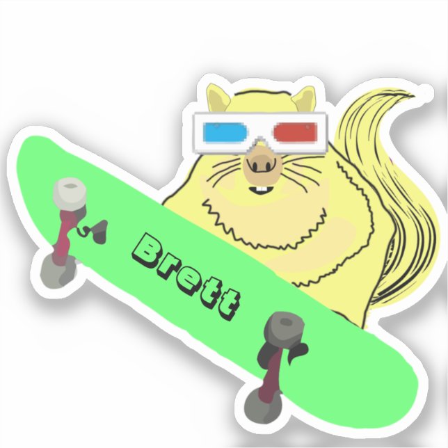 Sticker Naughty Squirrel #858 Brett Skateboard (Recto)