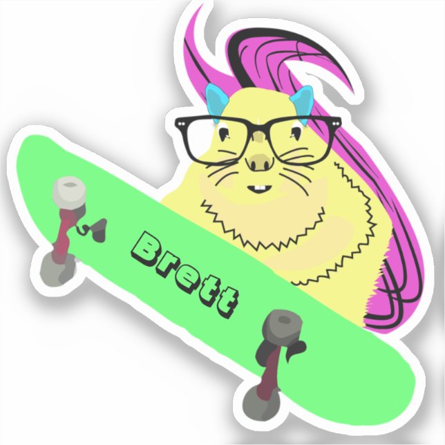 Sticker Naughty Squirrel #873 Brett Skateboard (Recto)