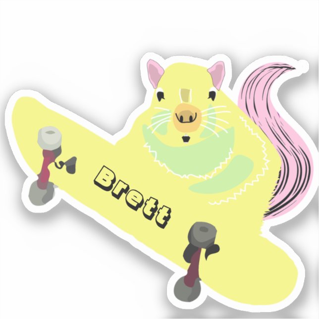 Sticker Naughty Squirrel #914 Brett Skateboard (Recto)