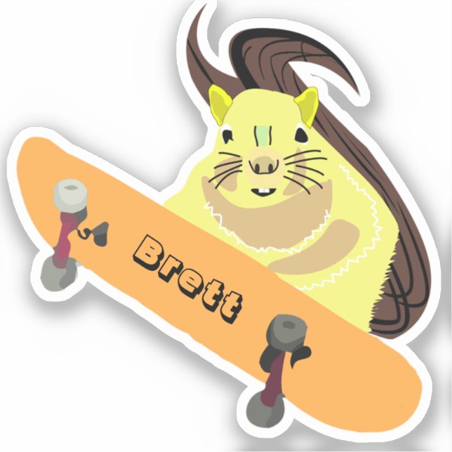 Sticker Naughty Squirrel #915 Brett Skateboard (Recto)