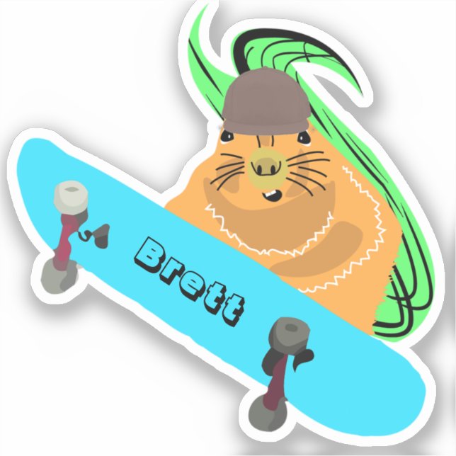 Sticker Naughty Squirrel #941 Brett Skateboard (Recto)