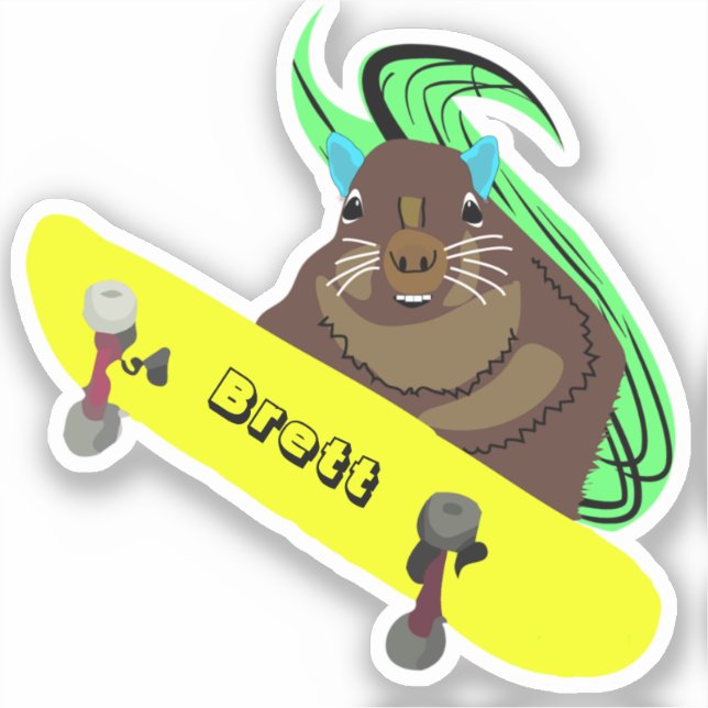 Sticker Naughty Squirrel #944 Brett Skateboard (Recto)