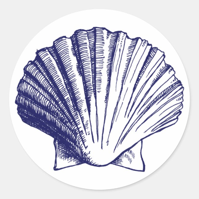 Sticker Navy Blue Sea Shell (Devant)