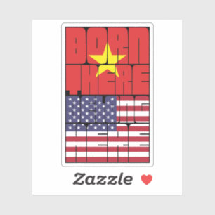 Sticker Né au Vietnam, Américain d'origine