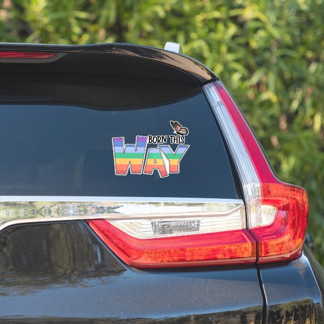 Sticker Né de cette façon Rainbow (Côté voiture)