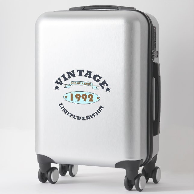 Sticker né en 1992 cadeau d'anniversaire vintage (Sur valise)