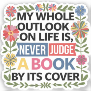 Sticker Ne jugez jamais un livre par sa couverture