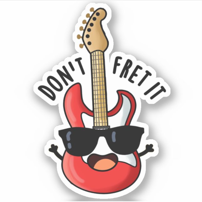 Sticker Ne le redoutez pas jeu de guitare amusant (Devant)