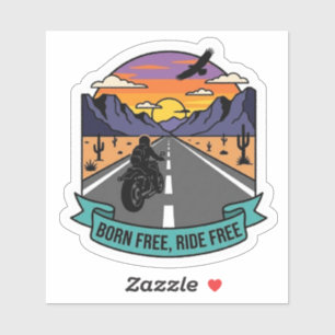 Sticker Né libre, roulant libre, moto désert, vinyle de mo