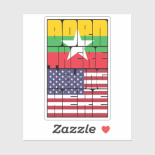 Sticker Né Myanmar Appartient Américain