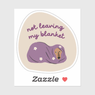 Sticker Ne pas laisser mon dessin blanc de chien beige