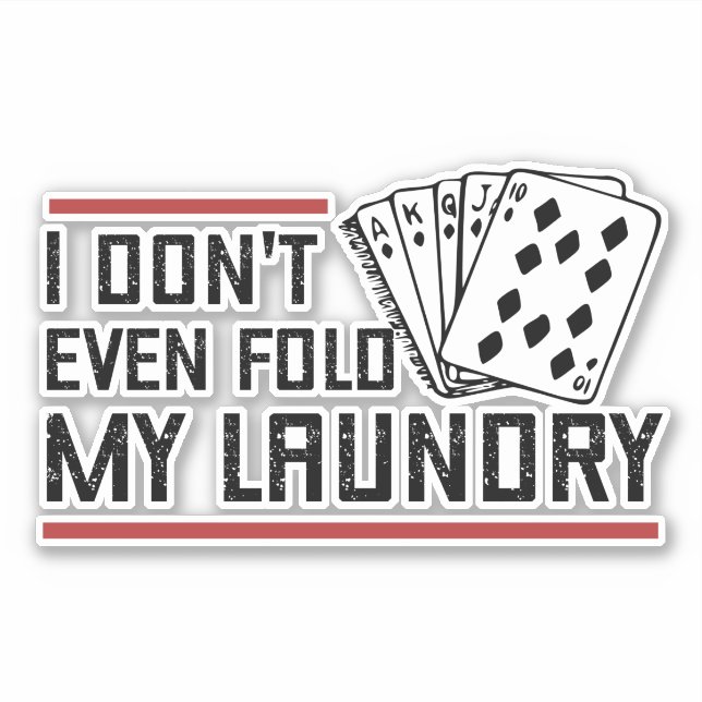 Sticker Ne Plier même pas Lave-linge Funny Cartes Poker Jo (Devant)