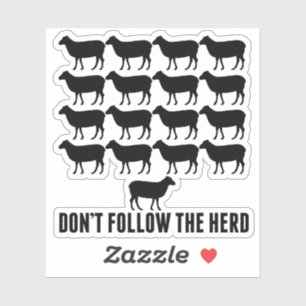 Sticker Ne suivez pas le troupeau de moutons - Soyez vous-