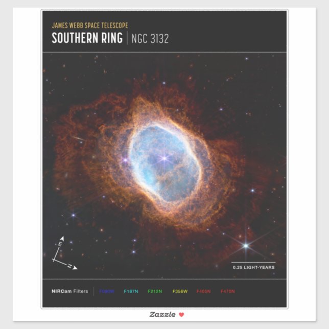 Sticker Nebula Ring Sud Espace James Webb Telescope (Feuille)