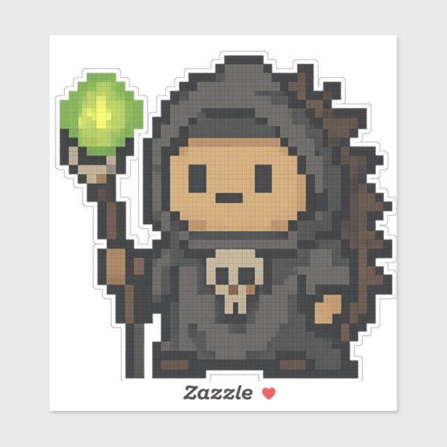 Sticker nécromancier de hérisson 6x6 (Feuille)