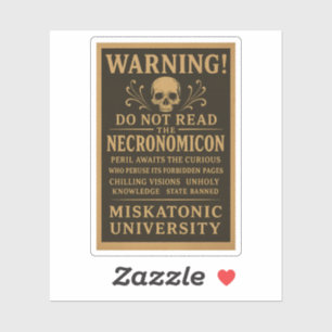 Sticker Necronomicon - Précaution interdite par Miskatonic