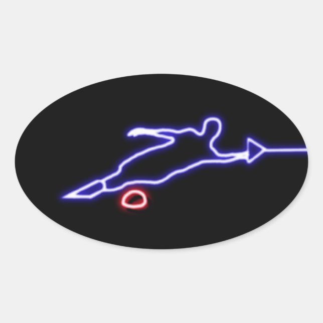 Sticker Neon du skieur de slalom (Devant)