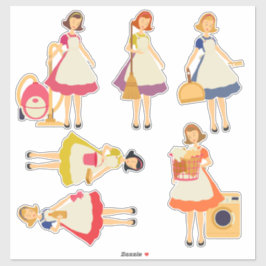 Sticker Nettoyage des femmes, des tâches ménagères et des