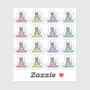 Sticker Nettoyer Boîte à litière Rappel pour animaux de co