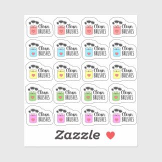 Sticker Nettoyer les brosses de maquillage Les tâches Orga