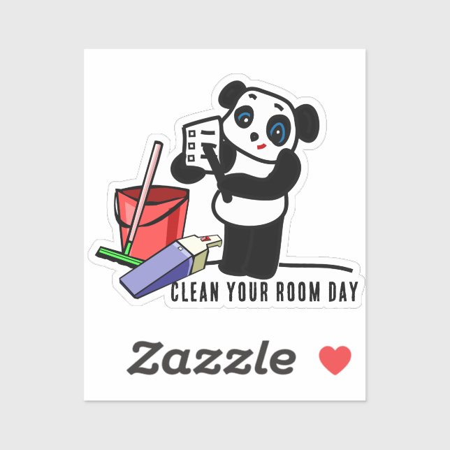 Sticker Nettoyer votre journée de chambre (Feuille)