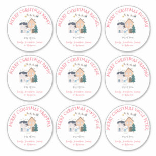Sticker Neuf grands noms différents cousus Joyeux Noël