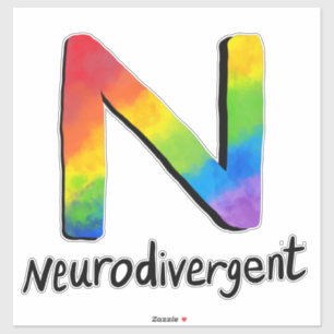 Sticker Neurodivergent (Rainbow Cravate-Dye N)