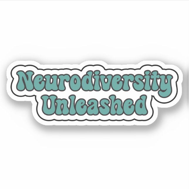Sticker Neurodiversité libérée Neurodivergent Turquoise (Devant)