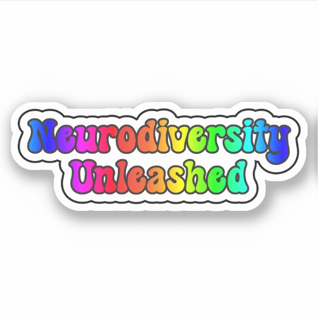 Sticker Neurodiversity Unleashed Rainbow Neurodivergent (Devant)