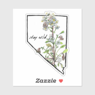 Sticker Nevada Restez sauvage Fleur Blanche Forme État