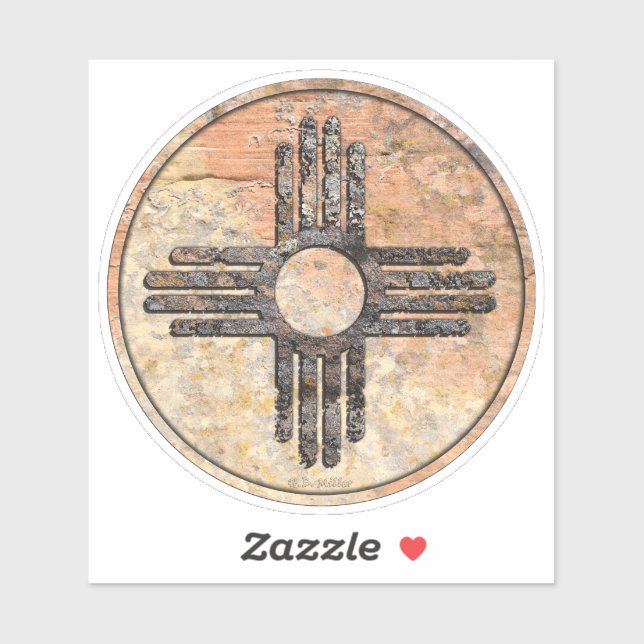 Sticker New Mexico Zia - Talking Canyons, Nouveau-Mexique (Feuille)