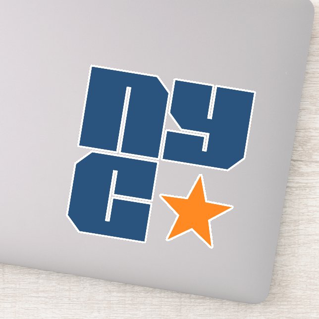 Sticker New York City - Star Block Text NYC (Détail)