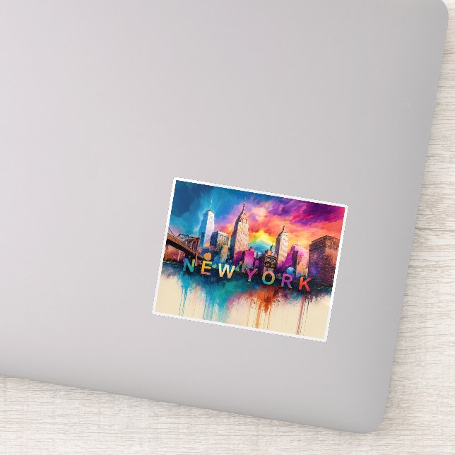 Sticker New York Skyline Abstrait Art (Détail)