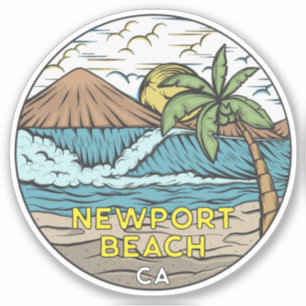 Sticker Newport Beach Californie Vintage
