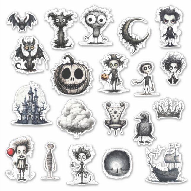 Sticker Nightmare d'horreur Déplaisante d'Halloween (Devant)
