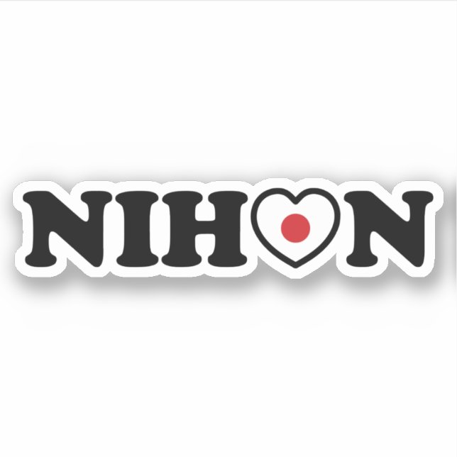Sticker Nihon Love Coeur Drapeau (Devant)