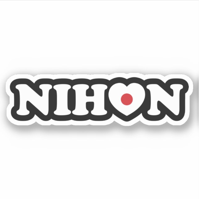 Sticker Nihon Love Heart Flag (Devant)