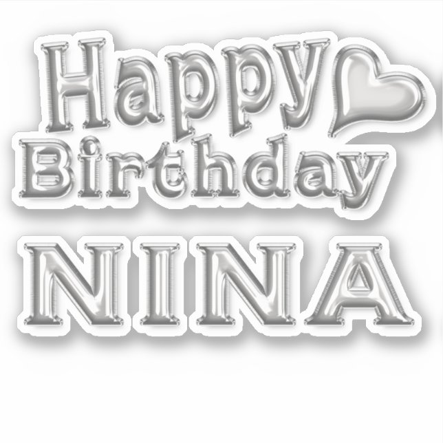 Sticker Nina Happy Birthday (Devant)