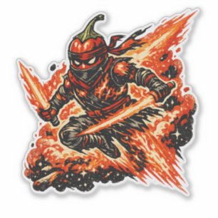 Sticker Ninja de feu de la nébuleuse du Chili — Guerrier s