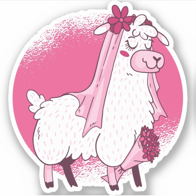 Sticker No Drama Lama BRIDE Funny Mariage Fête des mariées (Devant)