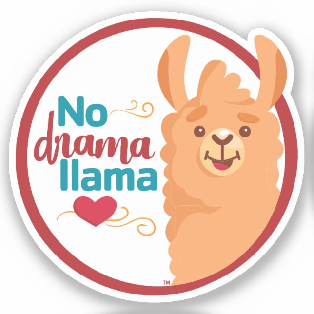 Sticker No Drama Llama (Chaud) (Recto)