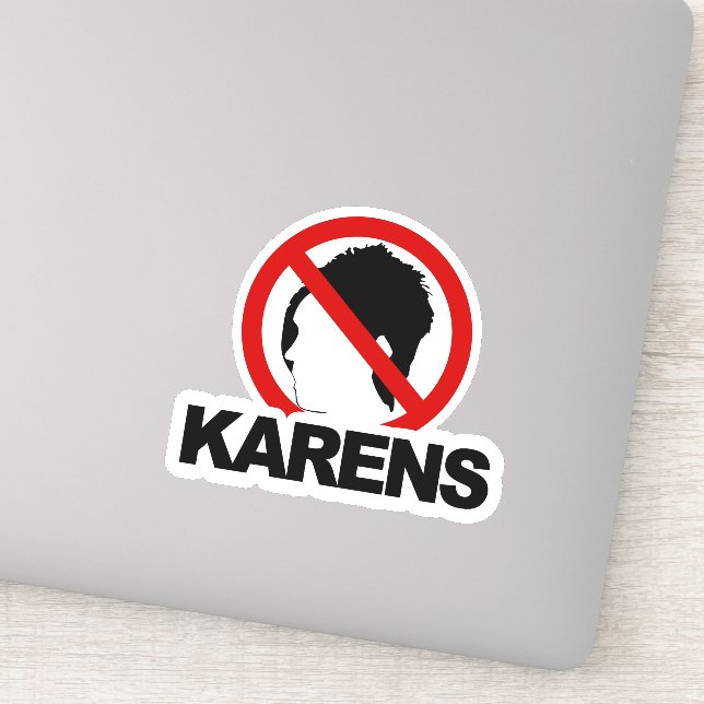 Sticker "NO KARENS" personnalisé en vinyle coupé (Détail)