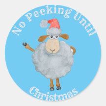 Sticker No Peeking Bis Weihnachten Weihnachtsschaf