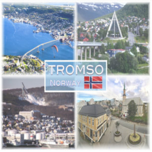 Sticker NO Tromso - Vue aérienne - Cathédrale de l'Arcti